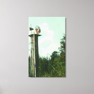 Lienzo Vista de un viento MillEureka, CA de la secoya