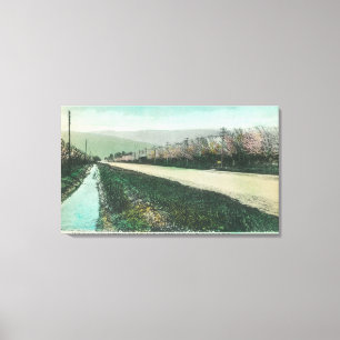 Lienzo Vista de una carretera nacional durante primavera
