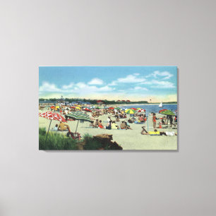 Lienzo Vista de una playa apretada de Craigville