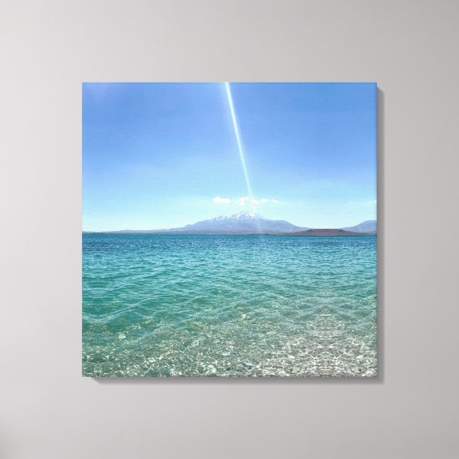 Lienzo Vista del agua cristalina Blue Sky Beach Vibe Tran (Anverso)
