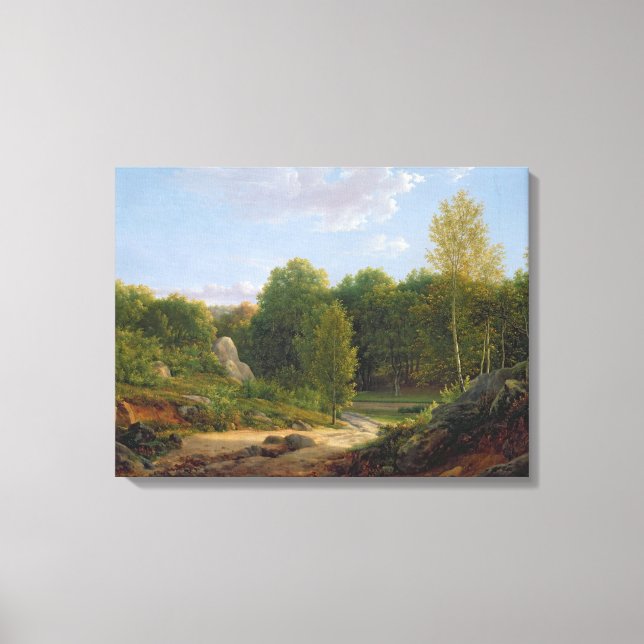 Lienzo Vista del bosque Fontainebleau, 1829 (Anverso)
