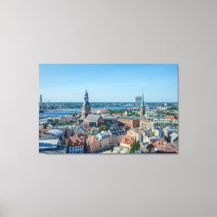 Lienzo Vista del centro de Riga desde arriba
