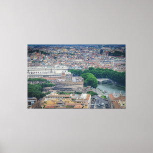 Lienzo Vista del centro histórico de Roma desde arriba