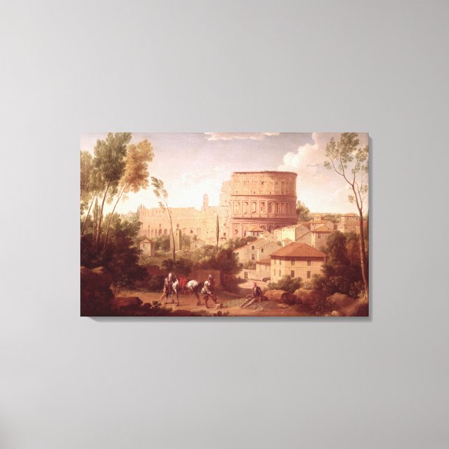 Lienzo Vista del Coliseo con Viajero, 1731 (oi (Anverso)