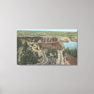 Lienzo Vista del desfiladero del río Columbia - Vista de
