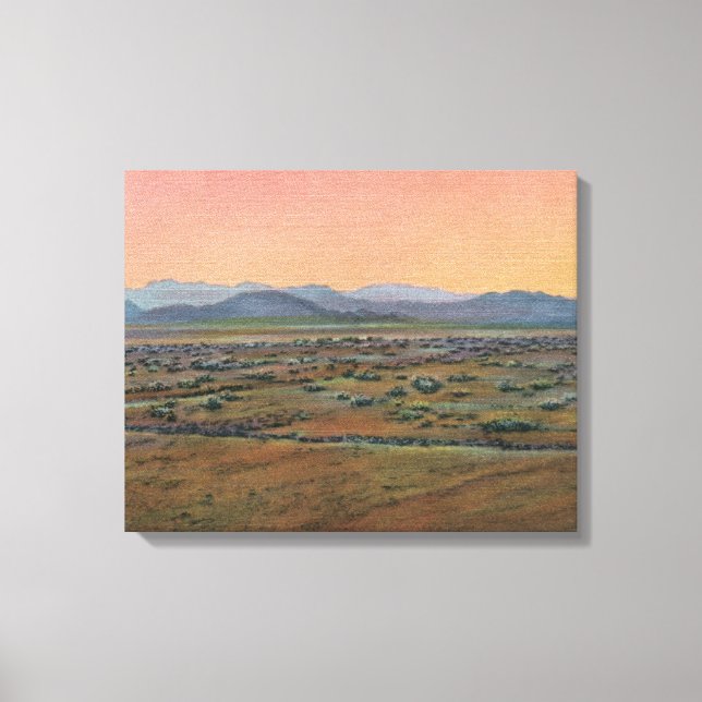 Lienzo Vista del desierto de Mohave (Anverso)