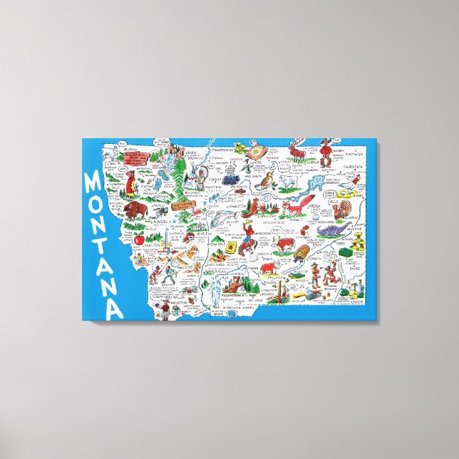 Lienzo Vista del estado con Personalizados, puntos escéni (Anverso)