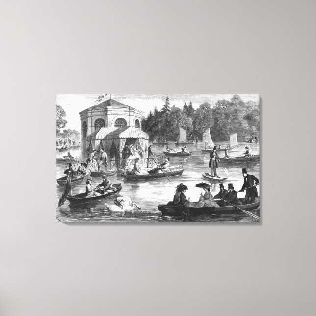 Lienzo Vista del estanque del Tribunal en Fontainebleau (Anverso)