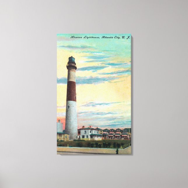 Lienzo Vista del faro de Absecon, Ciudad Atlántica, NJ (Anverso)