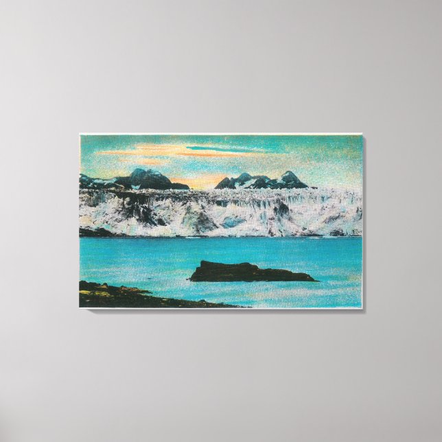 Lienzo Vista del glaciar de Columbia, Alaska (Anverso)