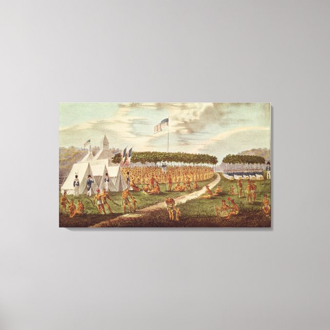 Lienzo Vista del Gran Tratado celebrado en Prairie du (Anverso)