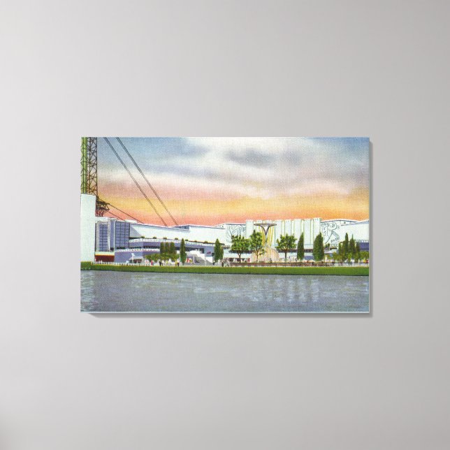 Lienzo Vista del Grupo Eléctrico, 1934 World's (Anverso)