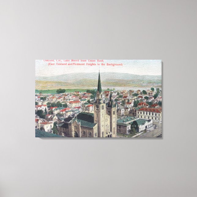 Lienzo Vista del lago Merritt desde Union Bank (Anverso)