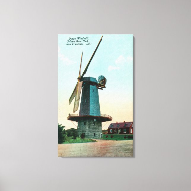 Lienzo Vista del molino de viento holandés en el Parque G (Anverso)