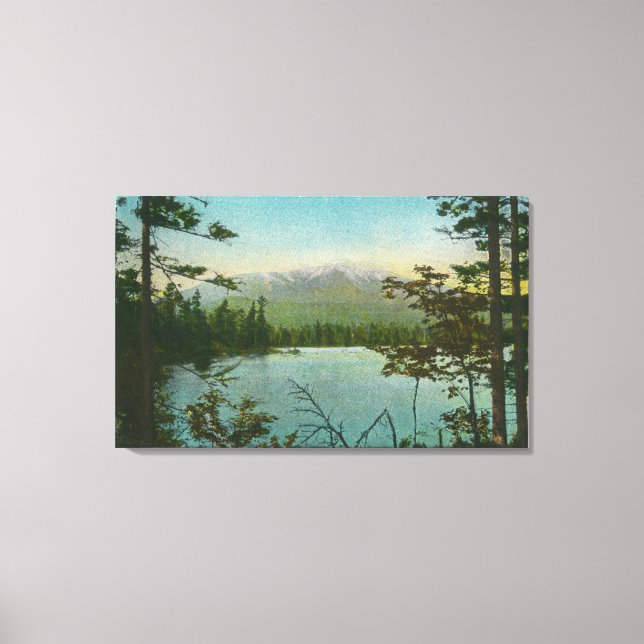 Lienzo Vista del Monte Katahdin, el pico más alto de Main (Anverso)