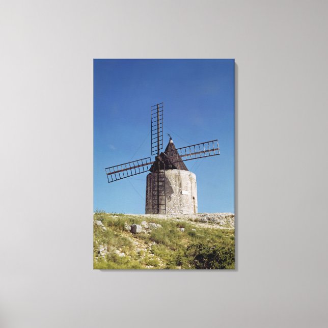 Lienzo Vista del Moulin de Daudet (Anverso)