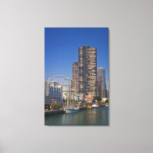 Lienzo Vista del muelle naval de Chicago