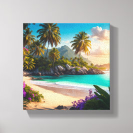 Lienzo Vista del océano del paraíso tropical