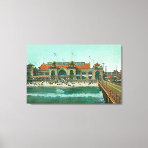 Lienzo Vista del pabellón de baño y del embarcadero