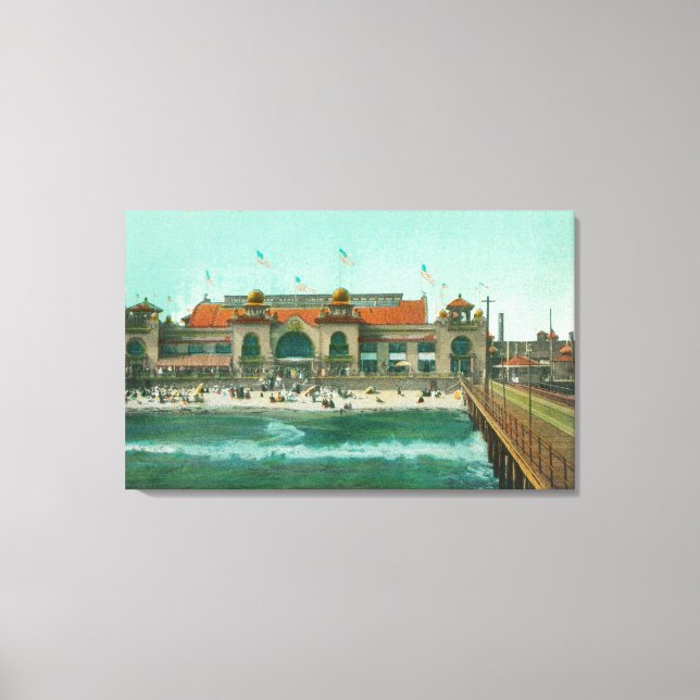 Lienzo Vista del pabellón de baño y del muelle eléctrico (Anverso)