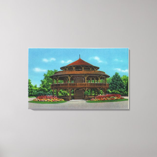 Lienzo Vista del Pabellón de Highland Park (Anverso)