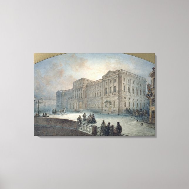 Lienzo Vista del Palacio Mariinsky en invierno, 1863 (Anverso)