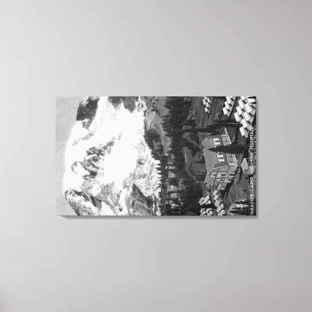 Lienzo Vista del Paradise Camp y el Mt Rainier (Anverso)