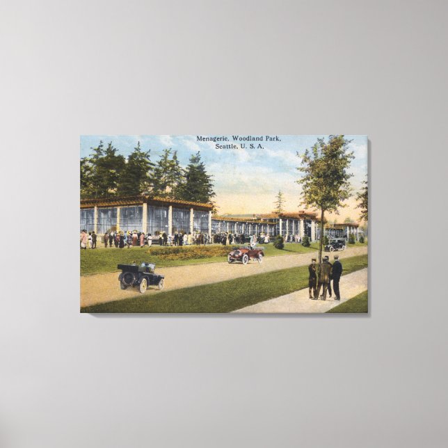 Lienzo Vista del parque Woodland de Menagerie (Anverso)