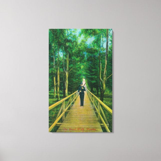 Lienzo Vista del paseo marítimo en el Presidio (Anverso)