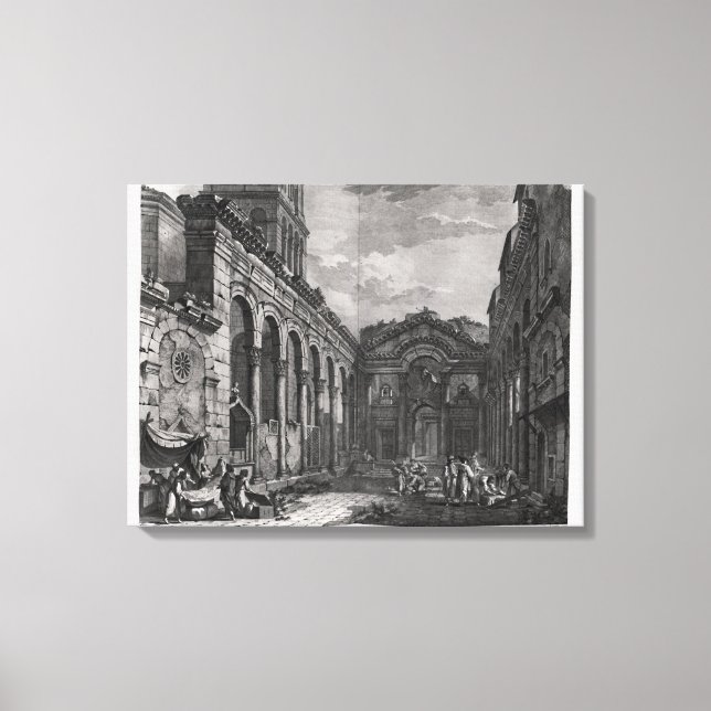 Lienzo Vista del periestilo del palacio de (Anverso)