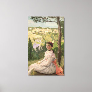 Lienzo Vista del pueblo, Castelnau, 1868