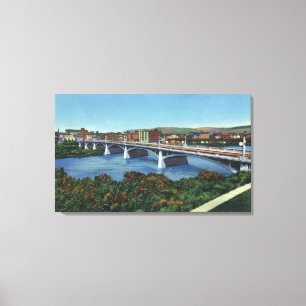 Lienzo Vista del puente de la calle principal