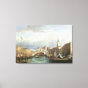 Lienzo Vista del puente de Rialto en Venecia