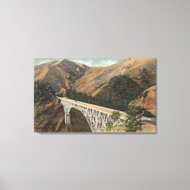 Lienzo Vista del puente sobre Shasta (Anverso)