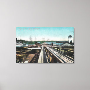 Lienzo Vista del puerto Ludlow DocksPort Ludlow, WA