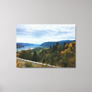 Lienzo Vista del río Columbia, desfiladero del río Colu