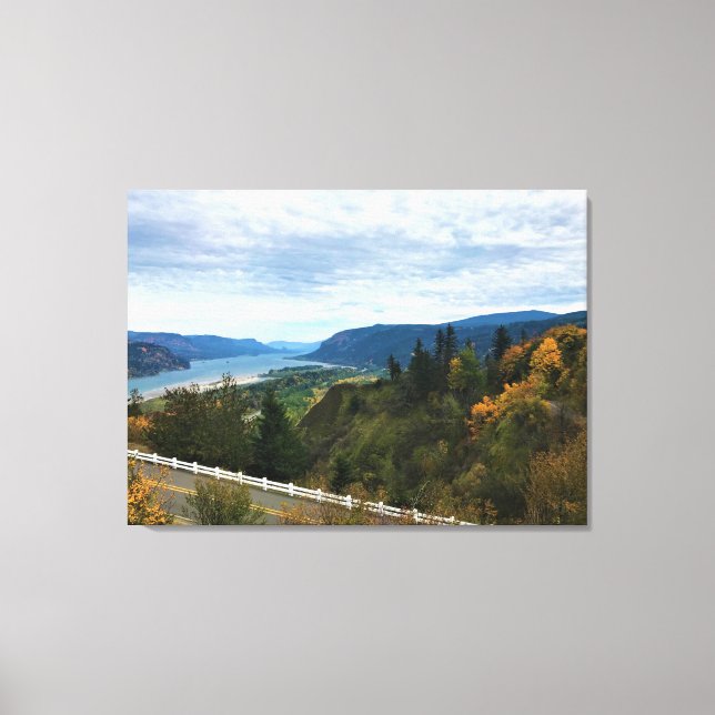 Lienzo Vista del río Columbia, desfiladero del río Columb (Anverso)