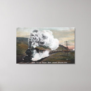 Lienzo Vista del tren de mercancías de la Unión del Pacíf