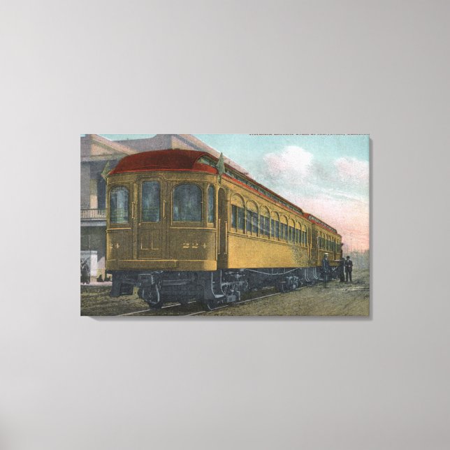 Lienzo Vista del tren eléctrico del norte (Anverso)