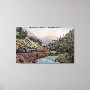 Lienzo Vista del tren que entra en el valle de Yosemite