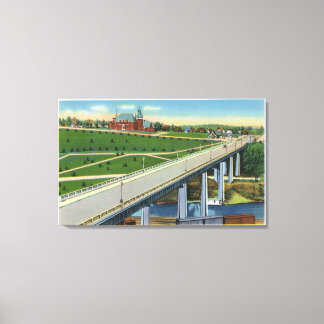 Lienzo Vista del Viaducto y el Exterior de la Armería