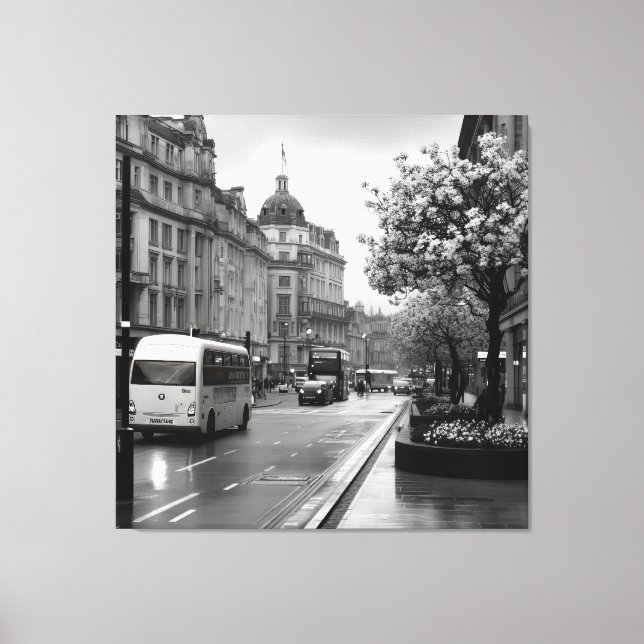 Lienzo Vista elegante de la calle (Anverso)