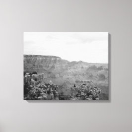Lienzo Vista en blanco y negro del Gran Cañón 16x20