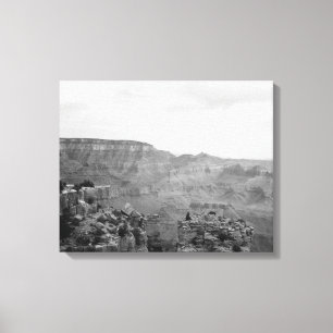 Lienzo Vista en blanco y negro del Gran Cañón 16x20
