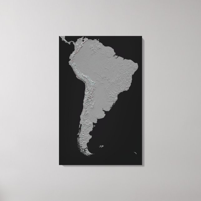Lienzo Vista estereoscópica de Sudamérica (Anverso)