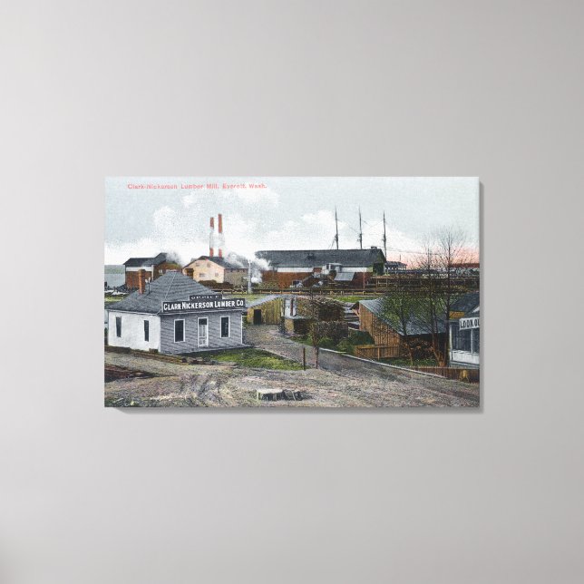 Lienzo Vista exterior de Clark-Nickerson Lumber Co (Anverso)