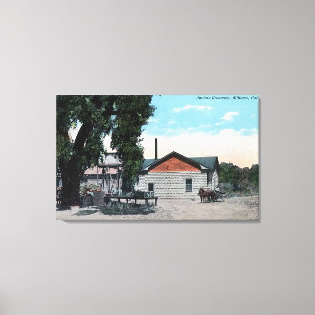 Lienzo Vista exterior de Jacinto CreameryWillows, CA (Anverso)
