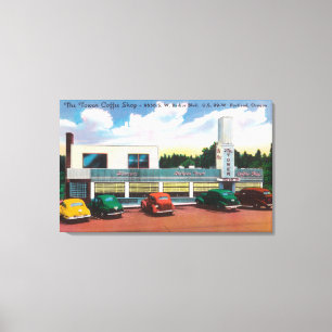 Lienzo Vista exterior de la cafetería Tower