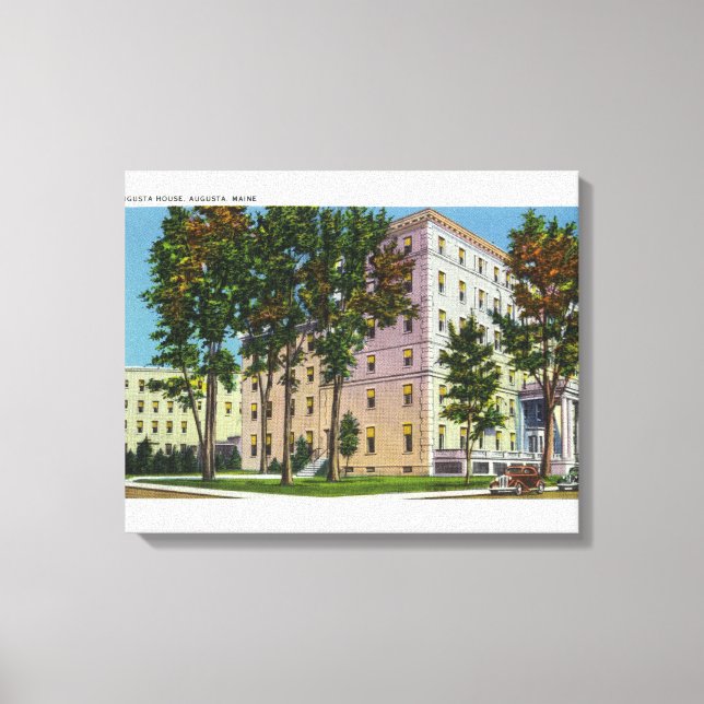 Lienzo Vista exterior de la Casa Augusta (Anverso)