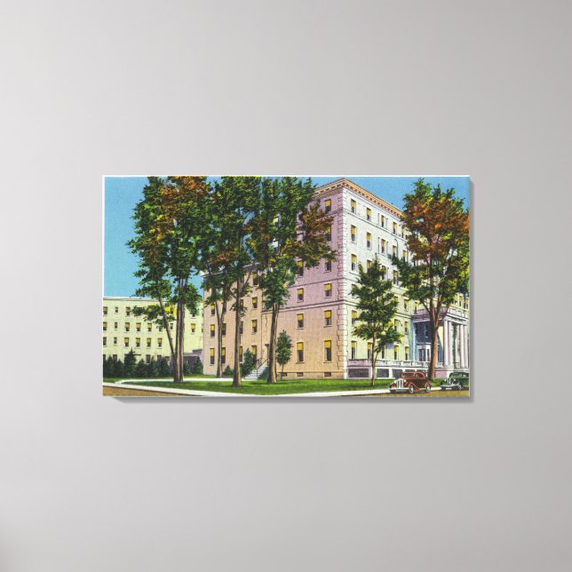 Lienzo Vista exterior de la Casa Augusta (Anverso)